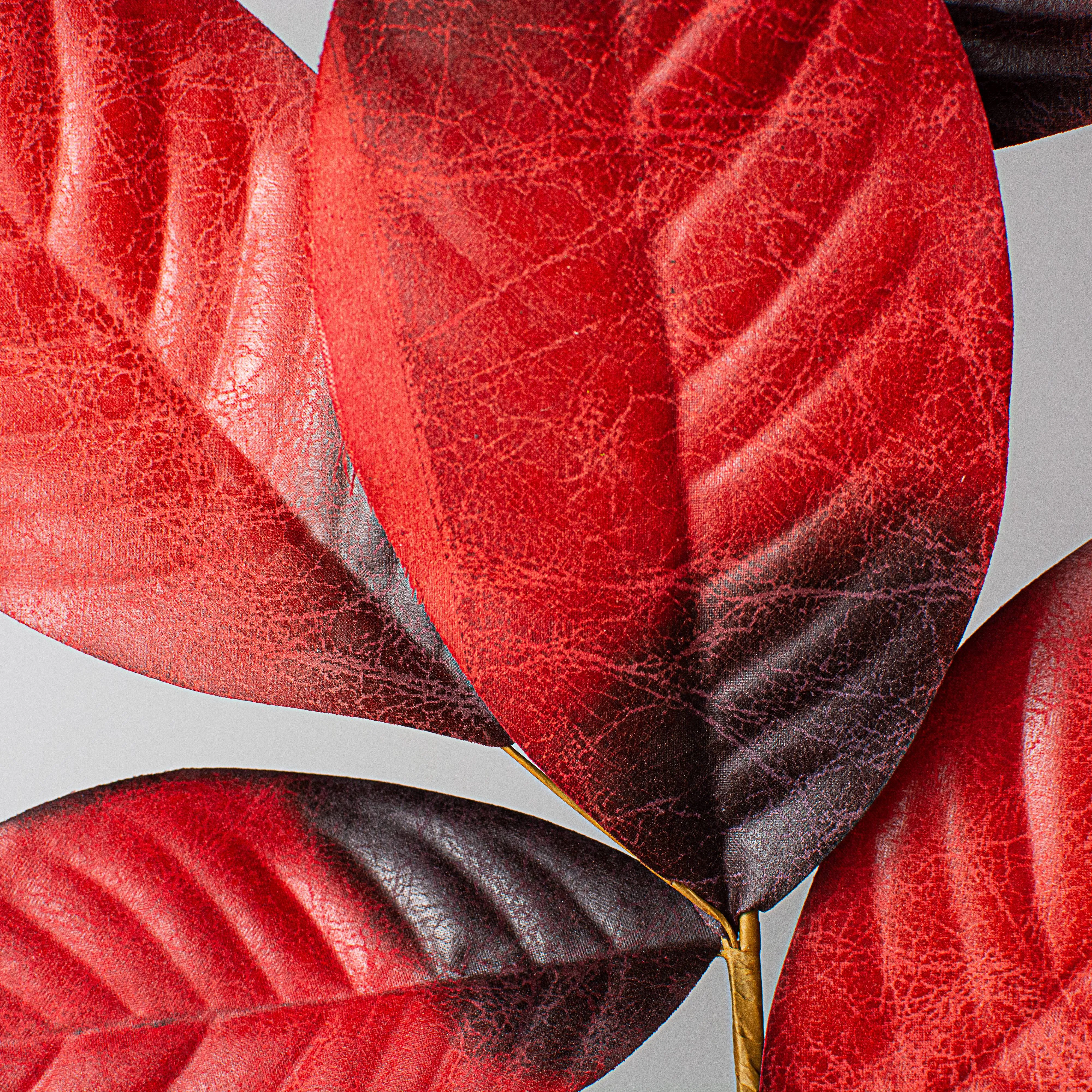 24" Magnolia Leaves Spray: Red