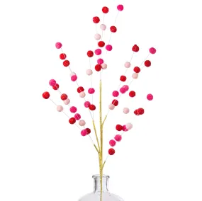 29" Felt Ball Spray: Pink, Fuchsia, Red