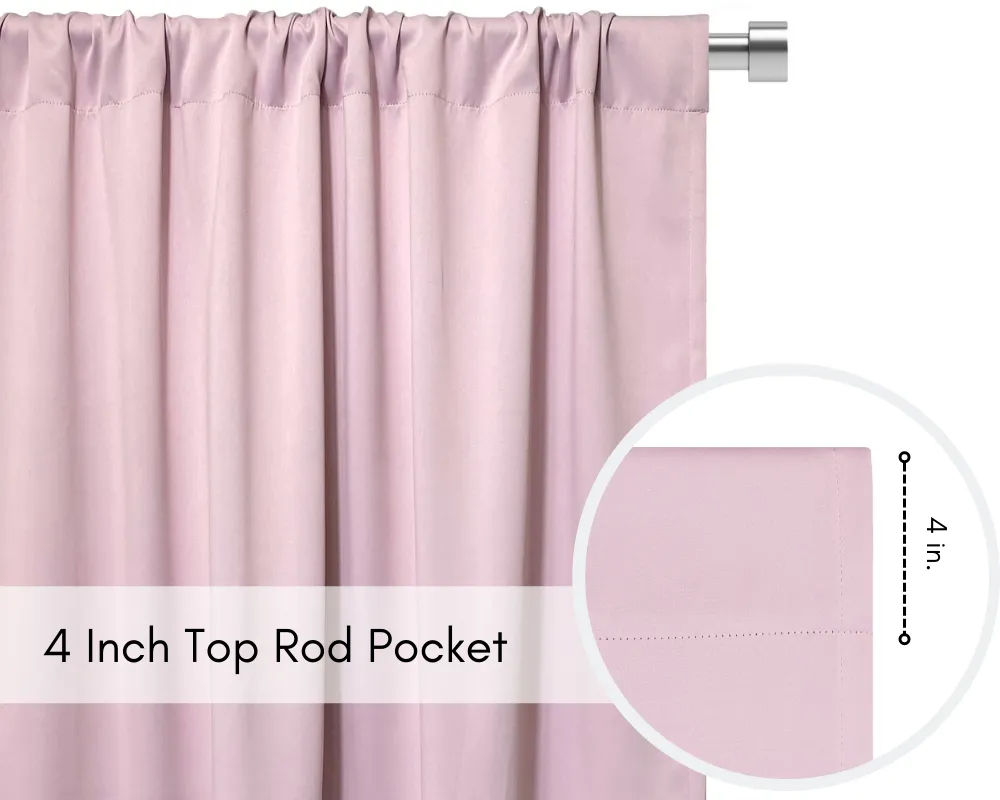 42 X 45 Inch Blackout Polyester Curtains with Rod Pocket Blush - 2 Panels