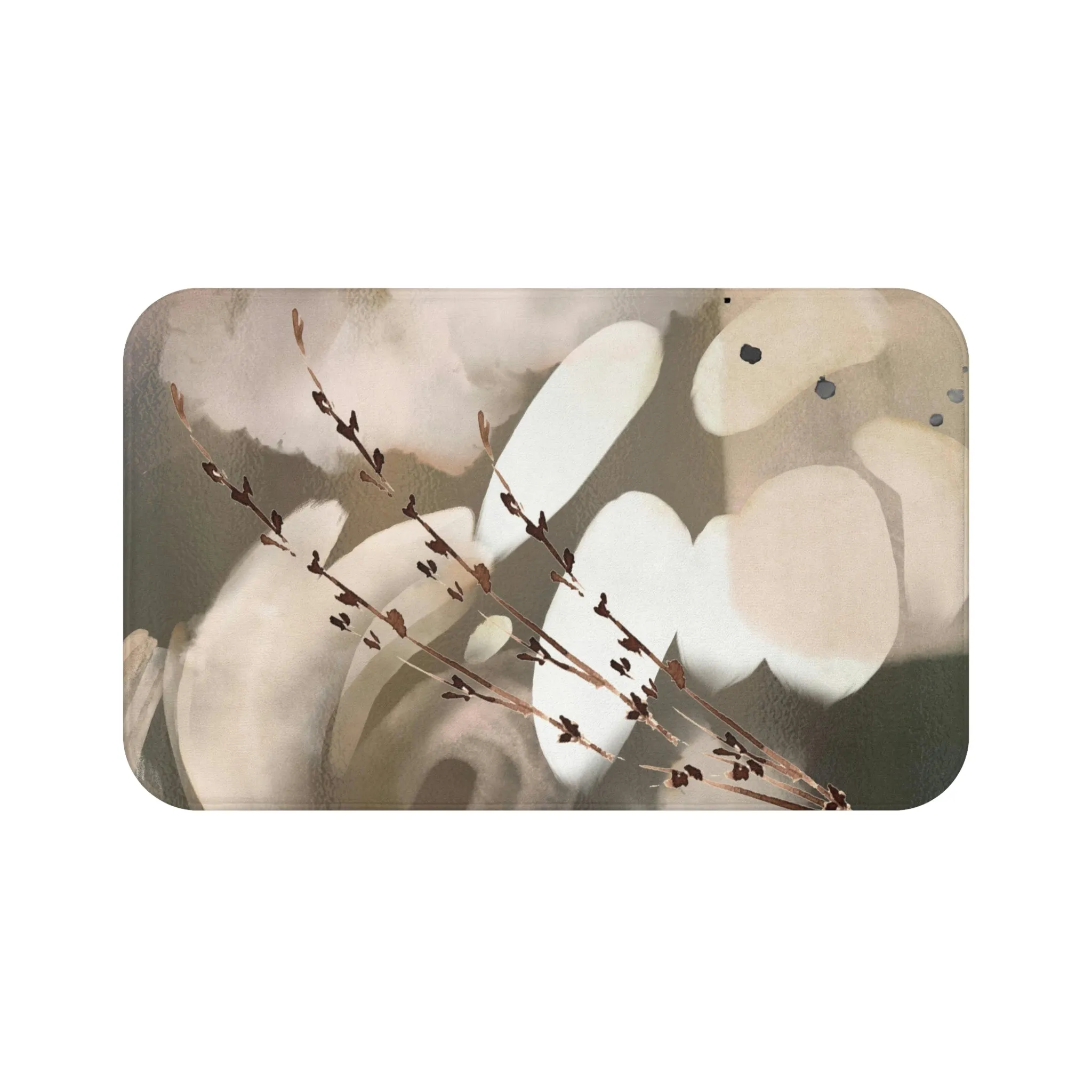 Abstract Bath Mat | Taupe Brown Beige, Organic