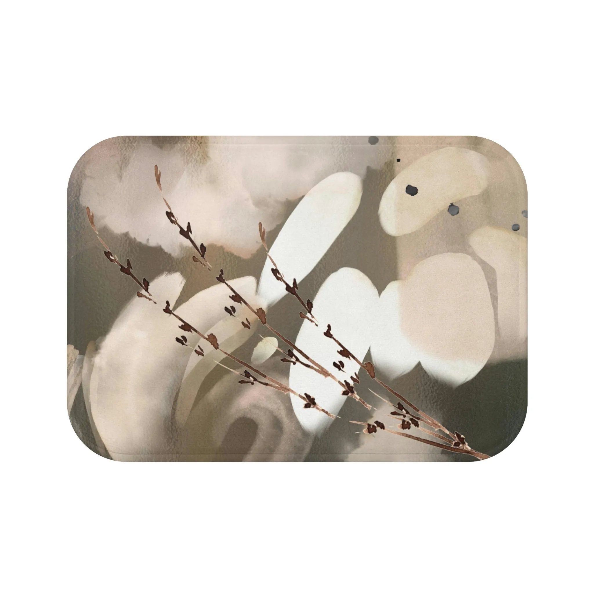 Abstract Bath Mat | Taupe Brown Beige, Organic