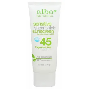 ALBA BOTANICA Sensitive Sheer Shield, 3 oz (Case of 2)