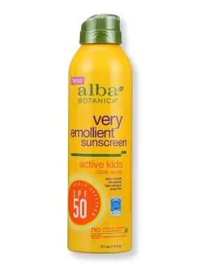 Alba Botanica Sunscreen Very Emollient Spray SPF50 Kids 6 oz