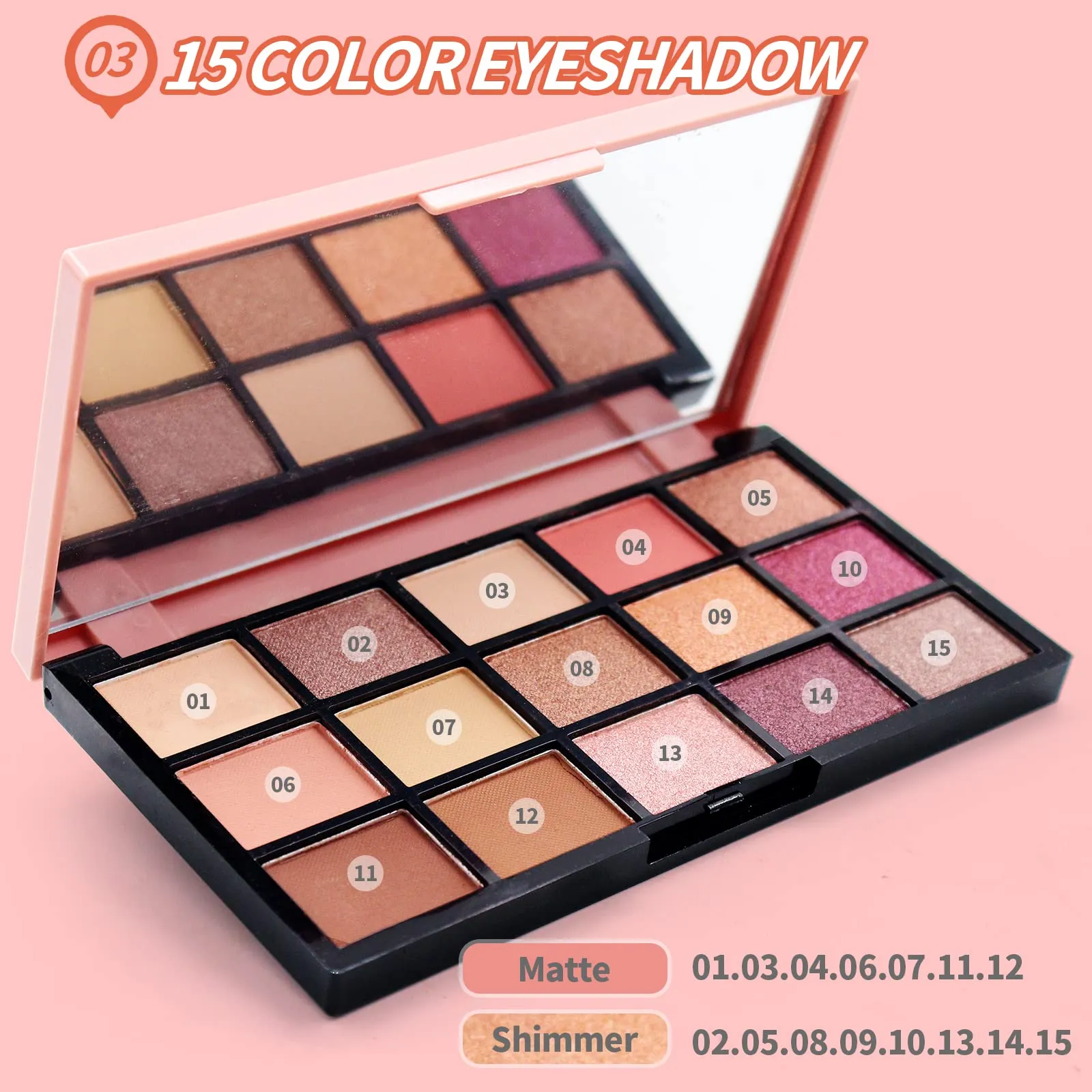 All in One Makeup Kit for Women,15 Color Eye Shadow Makeup Plattete,Waterproof Eyeliner Mascara,3 Color Eyebrow Powder,Eyebrow Stencils,Eyelash Curler,8 Makeup Brushes,Gold/Black Sequin Cosmetic Bag