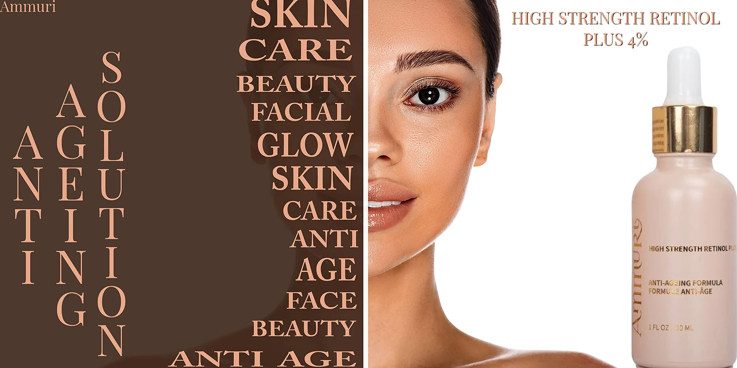 Ammuri Retinol Serum (4% Retinol) PLUS HIGH STRENGTH ANTI AGING Formula for Anti Wrinkles & Acne 4% Retinol