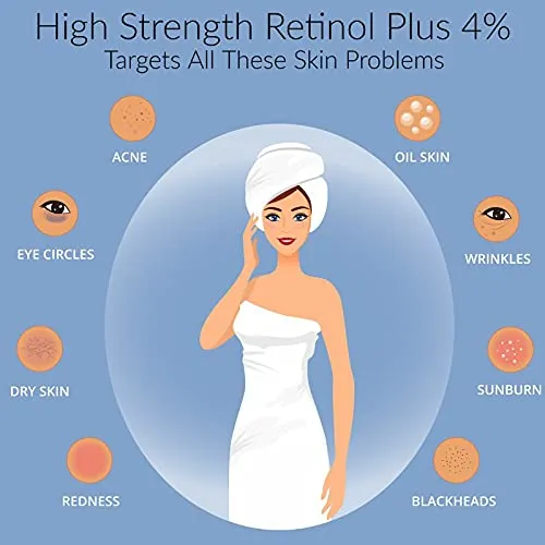 Ammuri Retinol Serum (4% Retinol) PLUS HIGH STRENGTH ANTI AGING Formula for Anti Wrinkles & Acne 4% Retinol