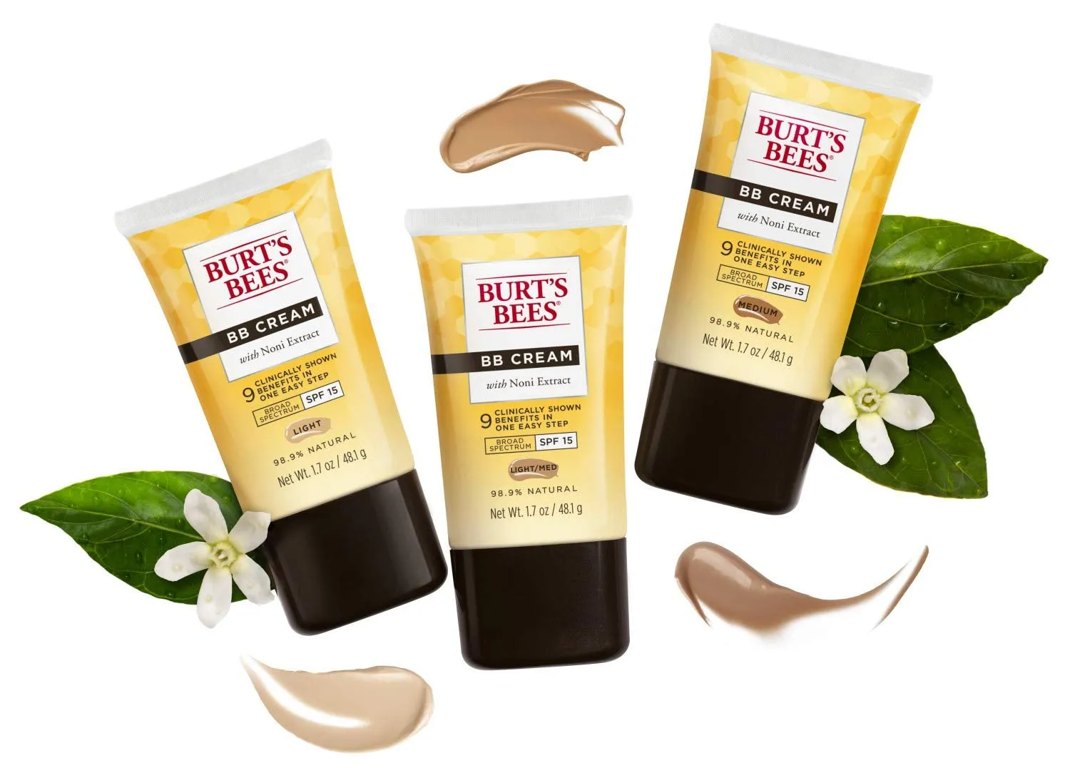 Burt's Bees BB Cream - Hydrating, Anti-Wrinkle, SPF 15, 98.9% Natural - Medium, 1.7 oz
