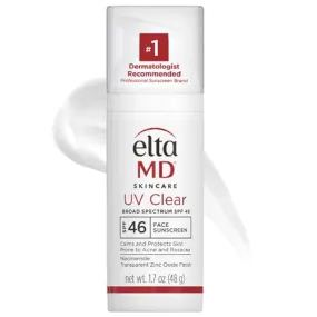 EltaMD UV Clear Face Sunscreen, Protects and Calms Sensitive Skin and Acne-Prone Skin, Lightweight, Silky, Dermatologist Recommended