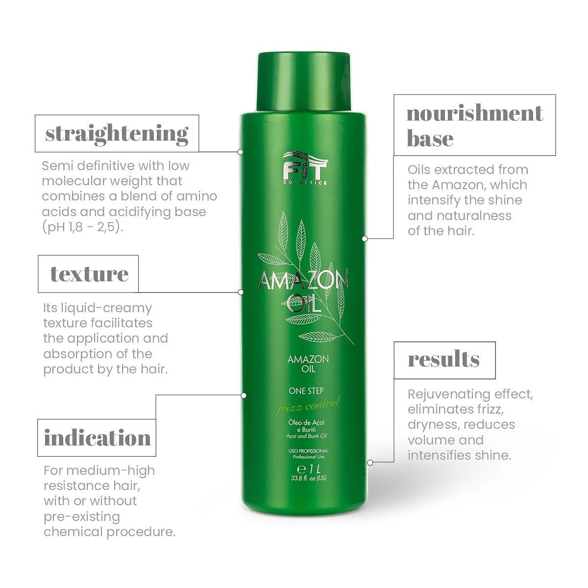 Fit Cosmetics Amazon Oil Brazilian Keratin Progressive Brush 100ml/3.38 fl.oz.
