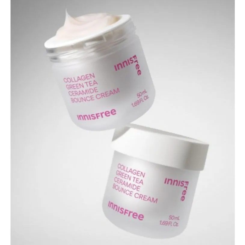INNISFREE Collagen Peptide Firming Ampoule Cream/ Collagen Green Tea Ceramide Bounce Cream