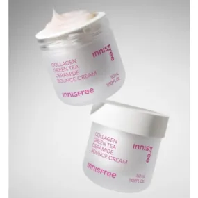 INNISFREE Collagen Peptide Firming Ampoule Cream/ Collagen Green Tea Ceramide Bounce Cream