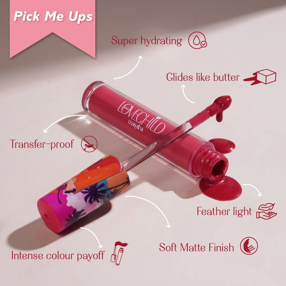 LoveChild Masaba - Neenaji's Fav Lip Creme Combo | Meetha Jaljeera, Masala Chai & Kokum Panna Combo