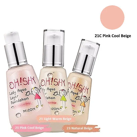 MIZON Oh! Shy Lady Aqua Layer Foundation [SPF 25/ PA  ] 55ml, Select