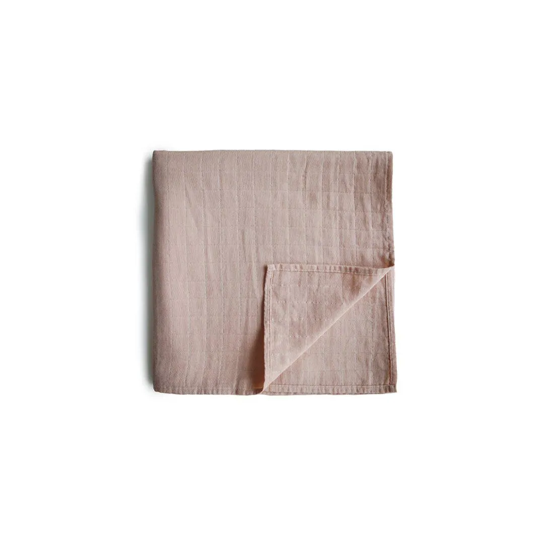 Mushie Organic Muslin Swaddle - Blush