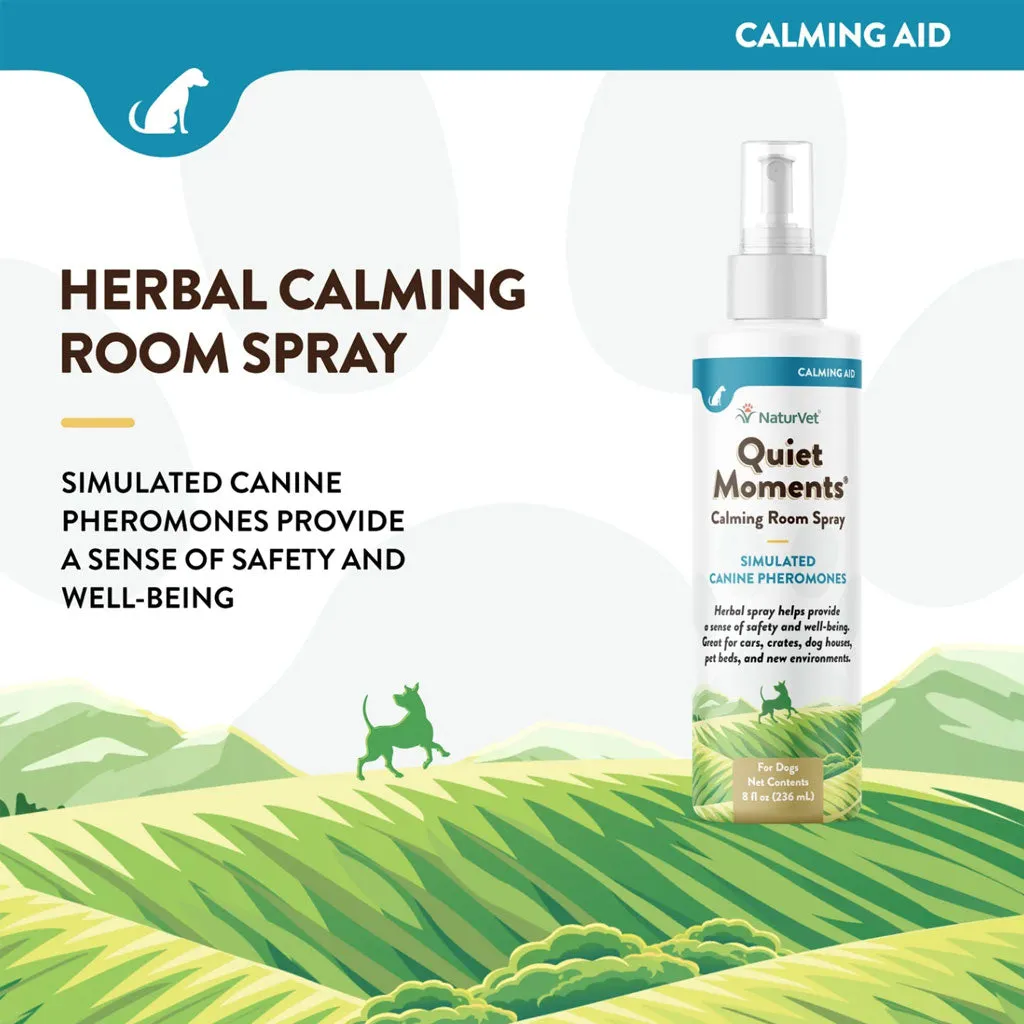 NaturVet Quiet Moments Herbal Calming Room Spray  for Dogs, 8-oz