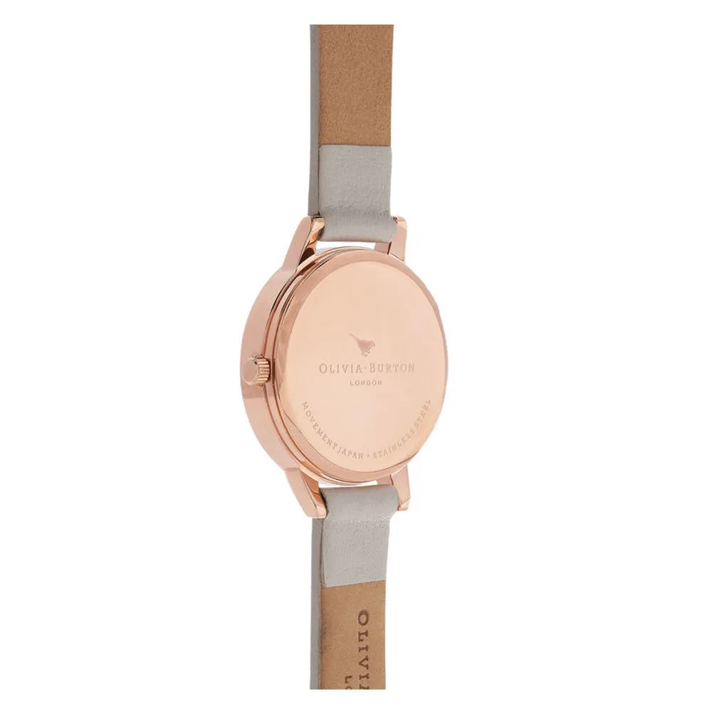 Olivia Burton Lace Detail Blush Leather Floral Dial Women's Watch - OB16MV69