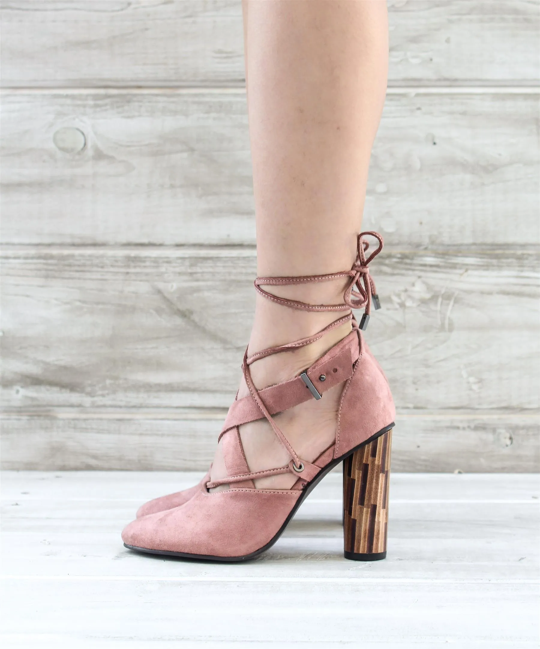 Pandora  | Retro Wrap Tie Cylindrical Heel
