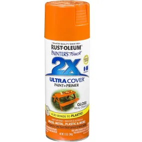 Rust-Oleum Painter's Touch 2X Ultra Cover Gloss Real Orange Paint Primer Spray Paint 12 oz