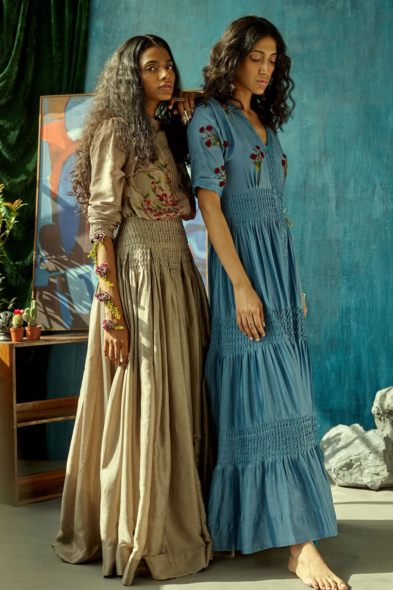 Spray Rose long dress
